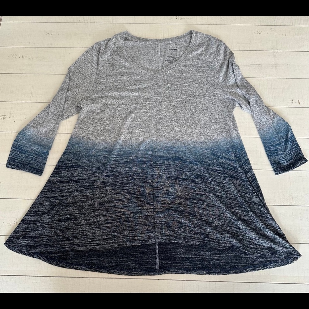 Gray and Blue Ombre Women's Top